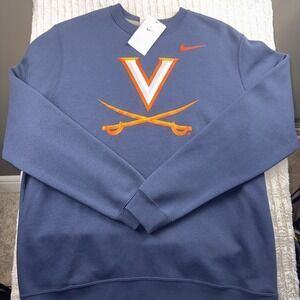 Nike Virginia Cavaliers Club Fleece Crewneck Sweatshirt Sz LG NCAA New with Tags
